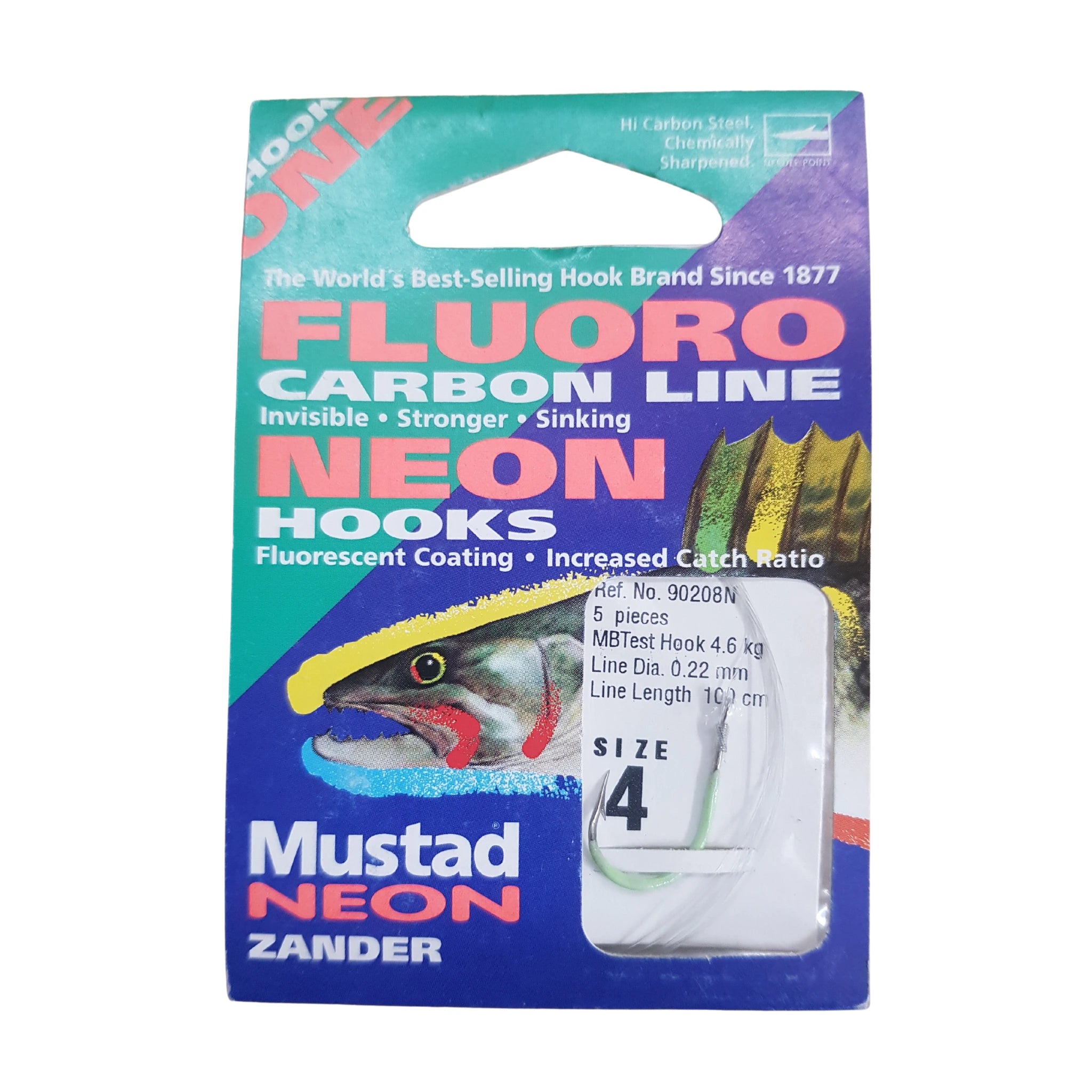 Mustad Neon Zander Hook to Fluorocarbon Size 4 – Fat Catch