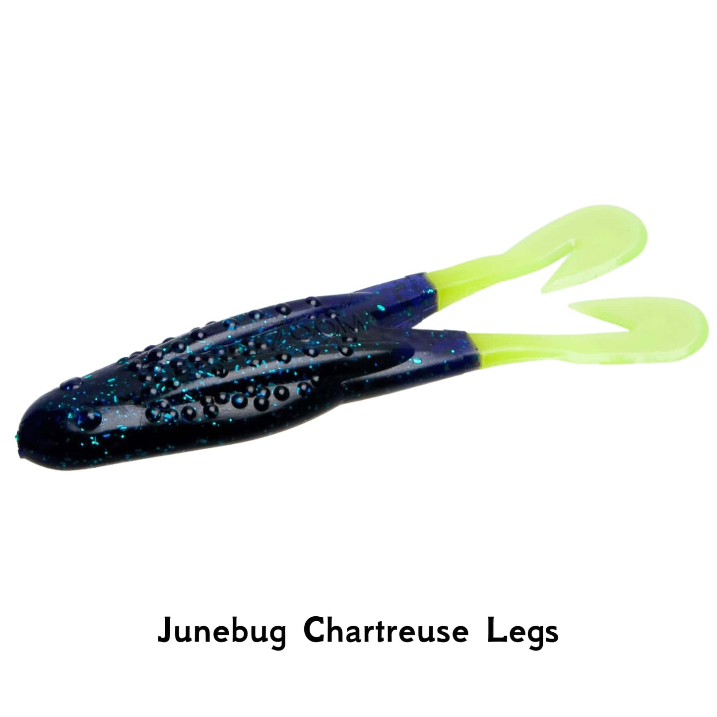 Zoom Horny Toad Junebug Chartreuse Legs Softbait 4.25 Inch Fishing Lure All Colours Frog Pike