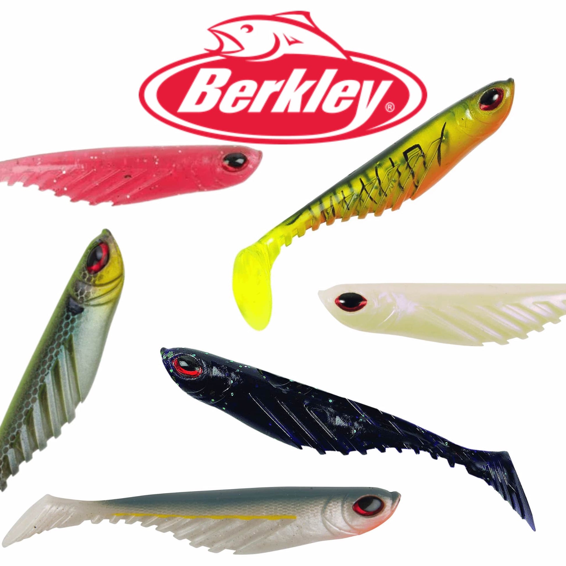 Berkley PowerBait Ripple Shad 4 Inch Paddle Tail Rigged Lure Jig Texas Carolina Perch Pike Scented Fishing Lure