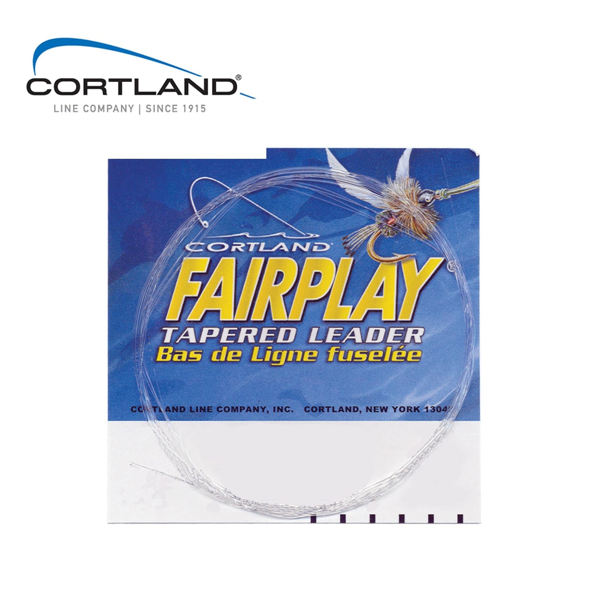 Cortland Fairplay Tapered Leader 7.5/9 ft Clear Fly Fishing Line Salmon Trout Invisible Tippet
