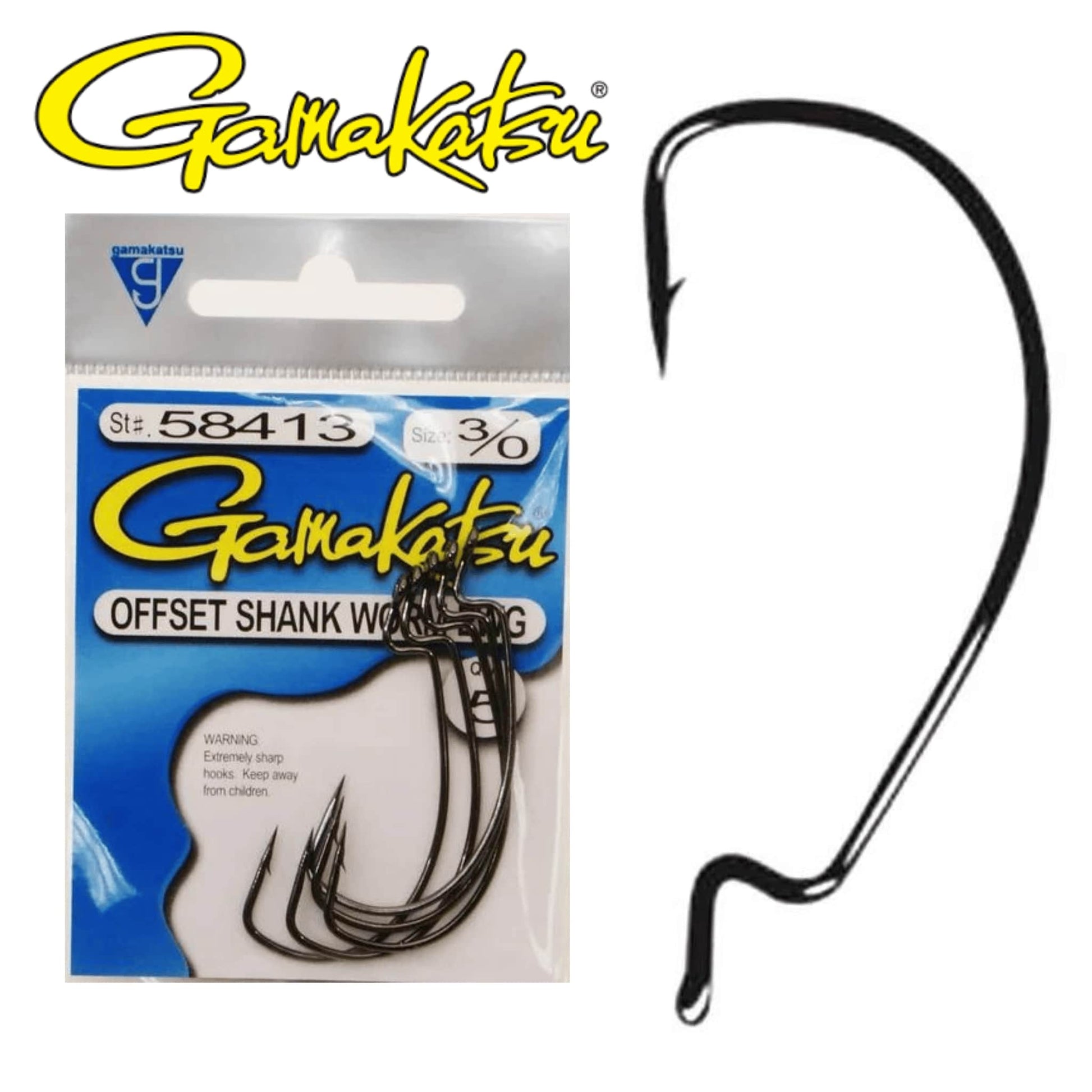 Gamakatsu Offset Shank Worm EWG Hook Lure Fishing Texas Rig Softbait Chemically Sharpened Japanese Carbon Steel