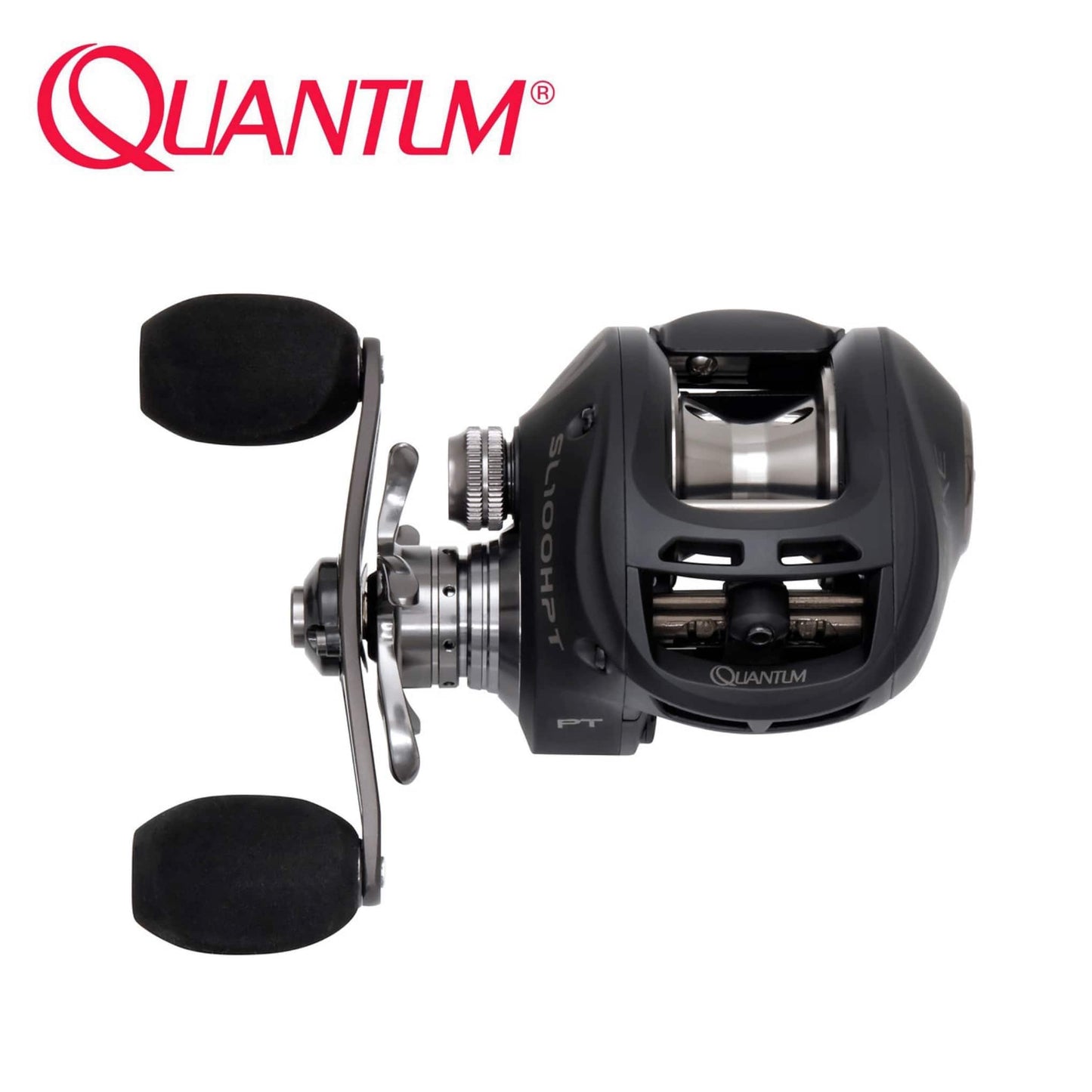 Quantum Smoke SL100 HPTA Left Handed Bait Caster Fishing Reel Front View