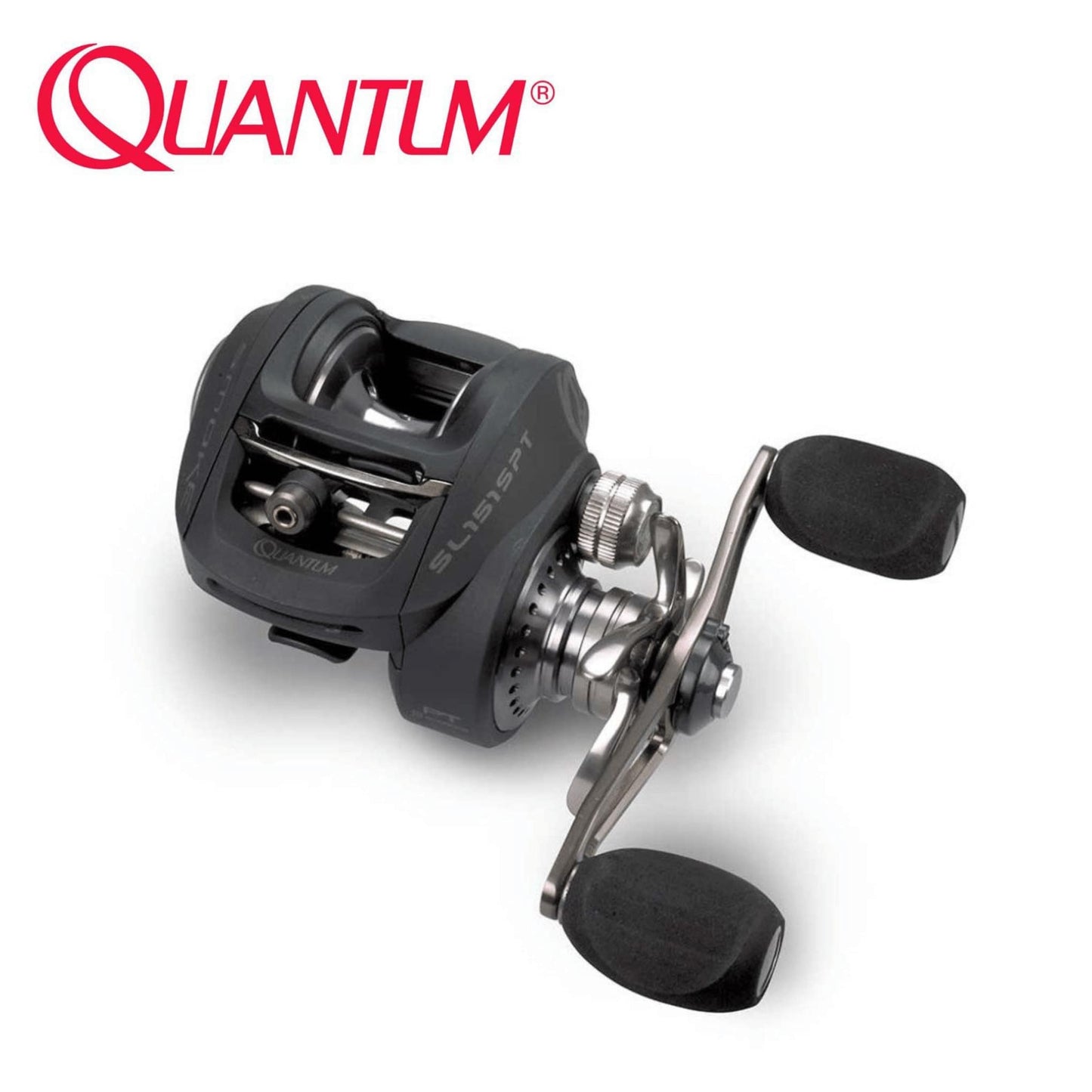 Quantum Smoke SL100 HPTA Left Handed Bait Caster FIshing Reel Side View