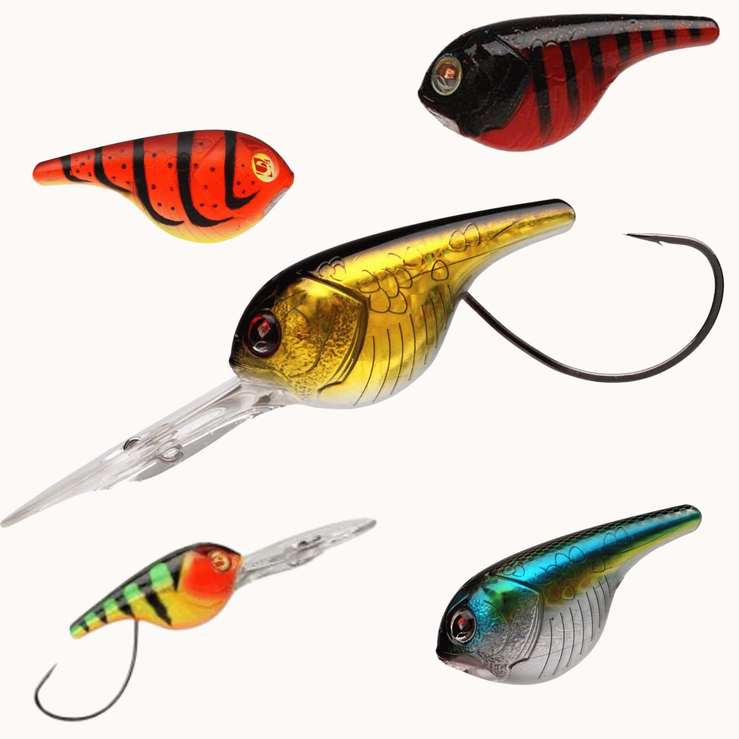 Seibile D&S Crank 70mm Fishing Lure Bait Deep Diving Single Hook Weedless Snagless System Rattling Sound Single Hook Floating