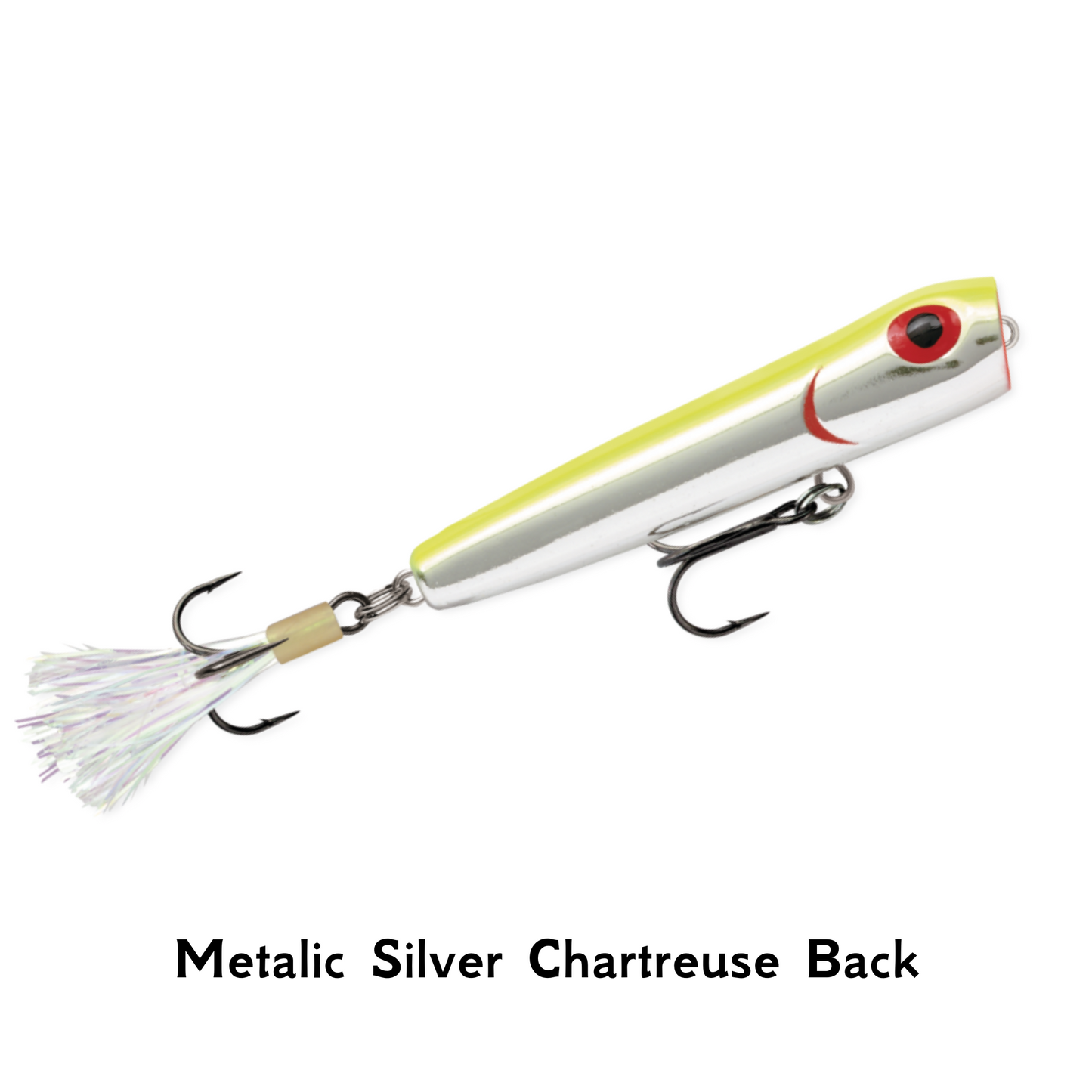 Storm Rattlin Chug Bug Metalic Silver Chartreuse Back Popper Surface Fishing Lure Pike Bass Perch