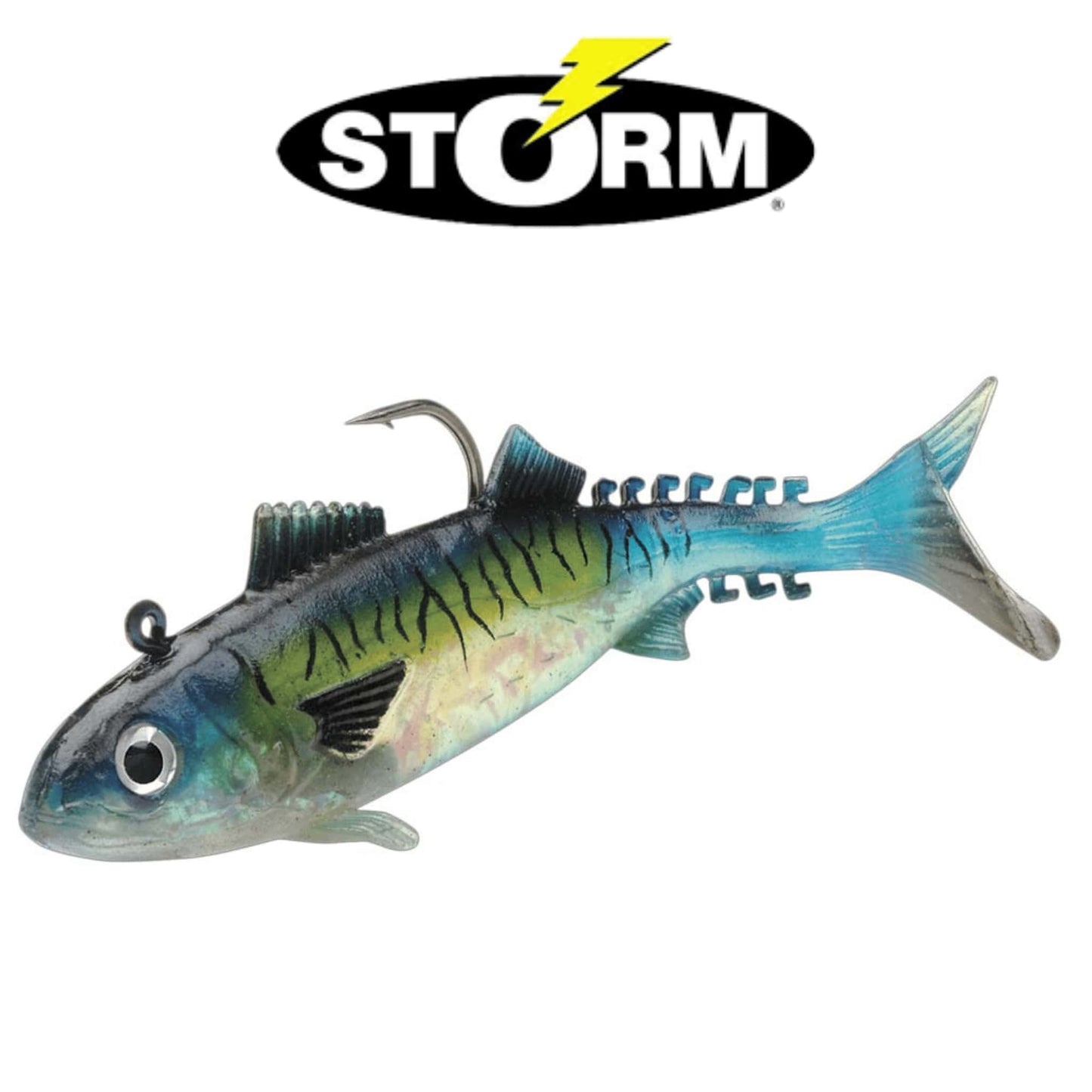 Storm WildEye Live Mackerel 4 Inch Fishing Lure Realistic Jig Holographic Detailed Paddle Tail Bait 