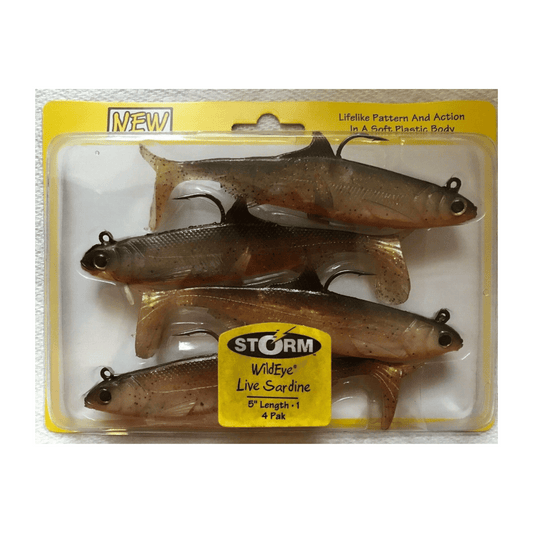 The WildEye Live series is some of the most realistic and detailed lures on the planet! You need to see this in person to truly appreciate its beauty. Its complex colour scheme is topped up with 3D holographic eyes and a irrelevant inlay. The body is moulded on top of a quality VMC jig so no risk of your lure coming off. Each pack contains 5x 4" lures weighing 21g each.