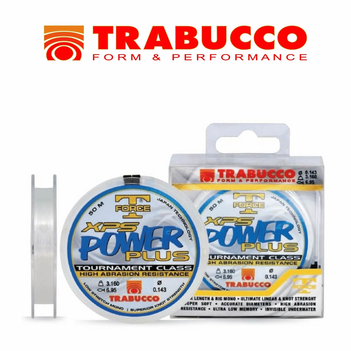 Trabucco T-Force XPS Power Plus 50m Professional Invisible Mono Fishing Leader Line Strong Thin Diameter