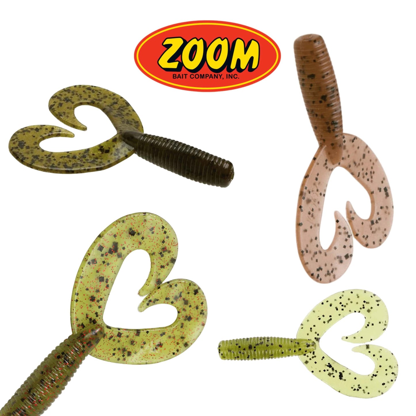 Zoom Bait Fat Albert Twin Tail 3.5 Inch Grub Fishing Lure Creature Bait Soft Paddle Tail Perch Pike Jig Dropshot