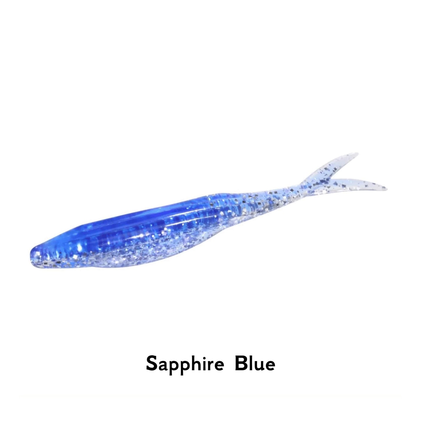 Zoom Bait Super Fluke JR Sapphire Blue 4 Inch Split Tail Fishing Lure Soft Bait Drop Shot Jig Perch Pike Bass Zander