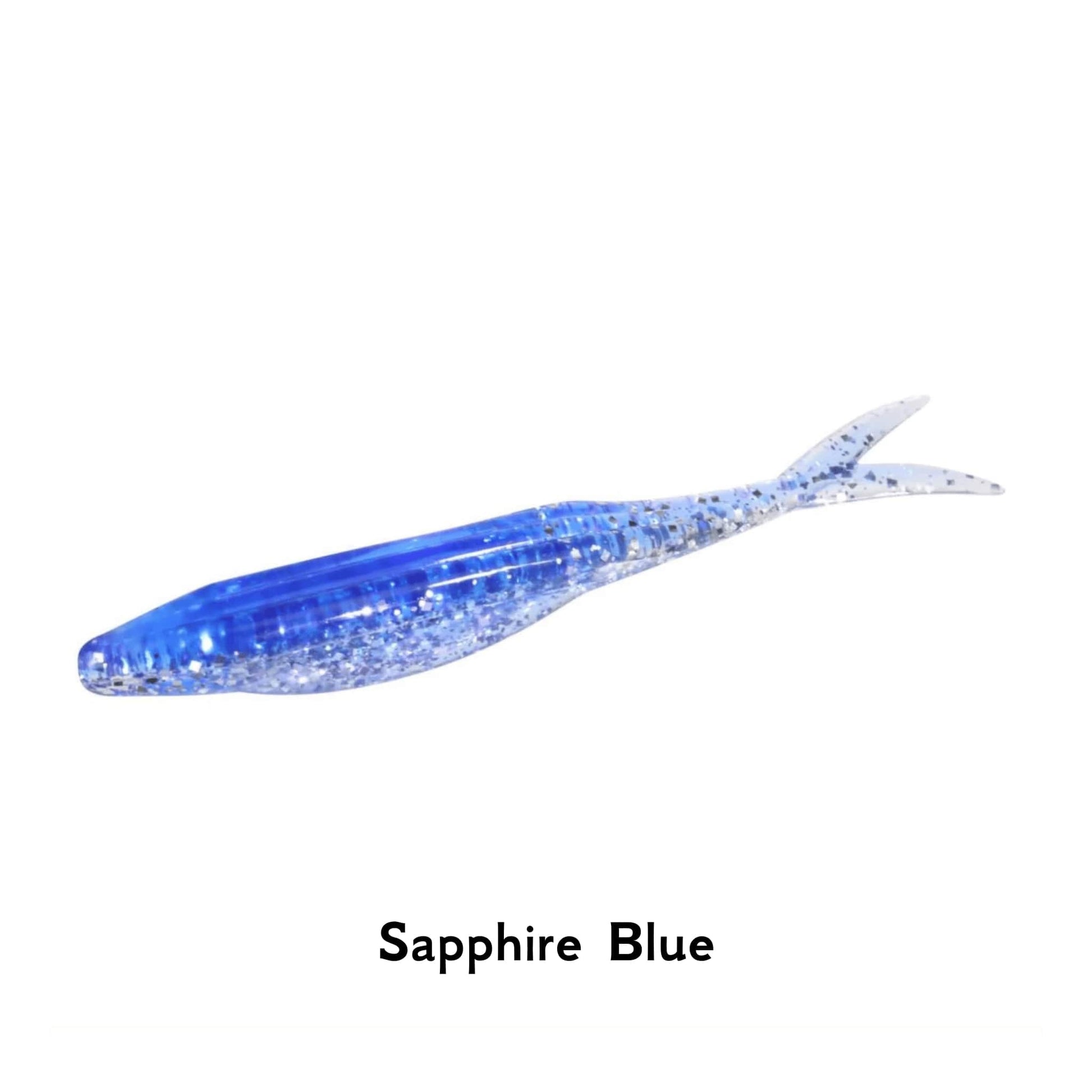 Zoom Bait Super Fluke JR Sapphire Blue 4 Inch Split Tail Fishing Lure Soft Bait Drop Shot Jig Perch Pike Bass Zander