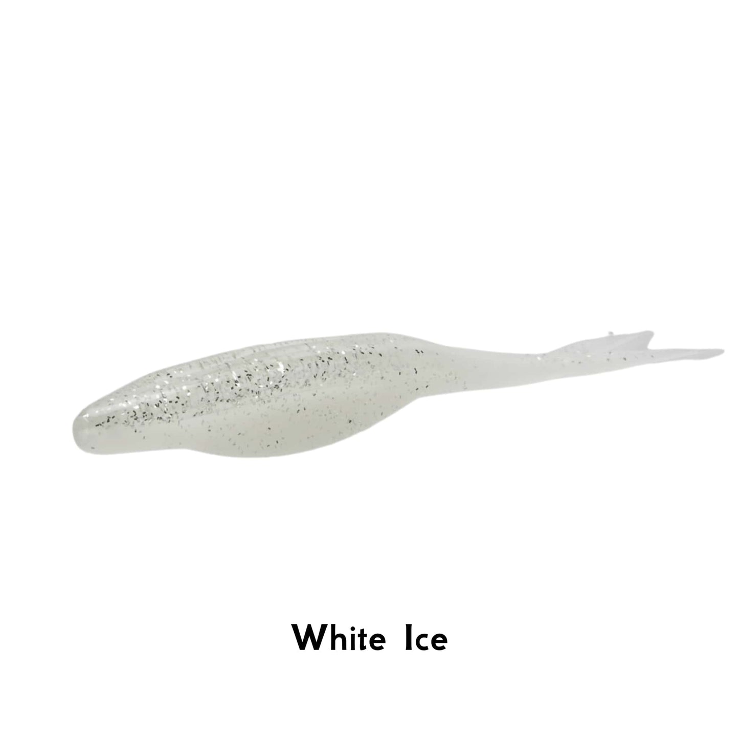 Zoom Bait Super Fluke JR White Ice 4 Inch Split Tail Fishing Lure Soft Bait Drop Shot Jig Perch Pike Bass Zander