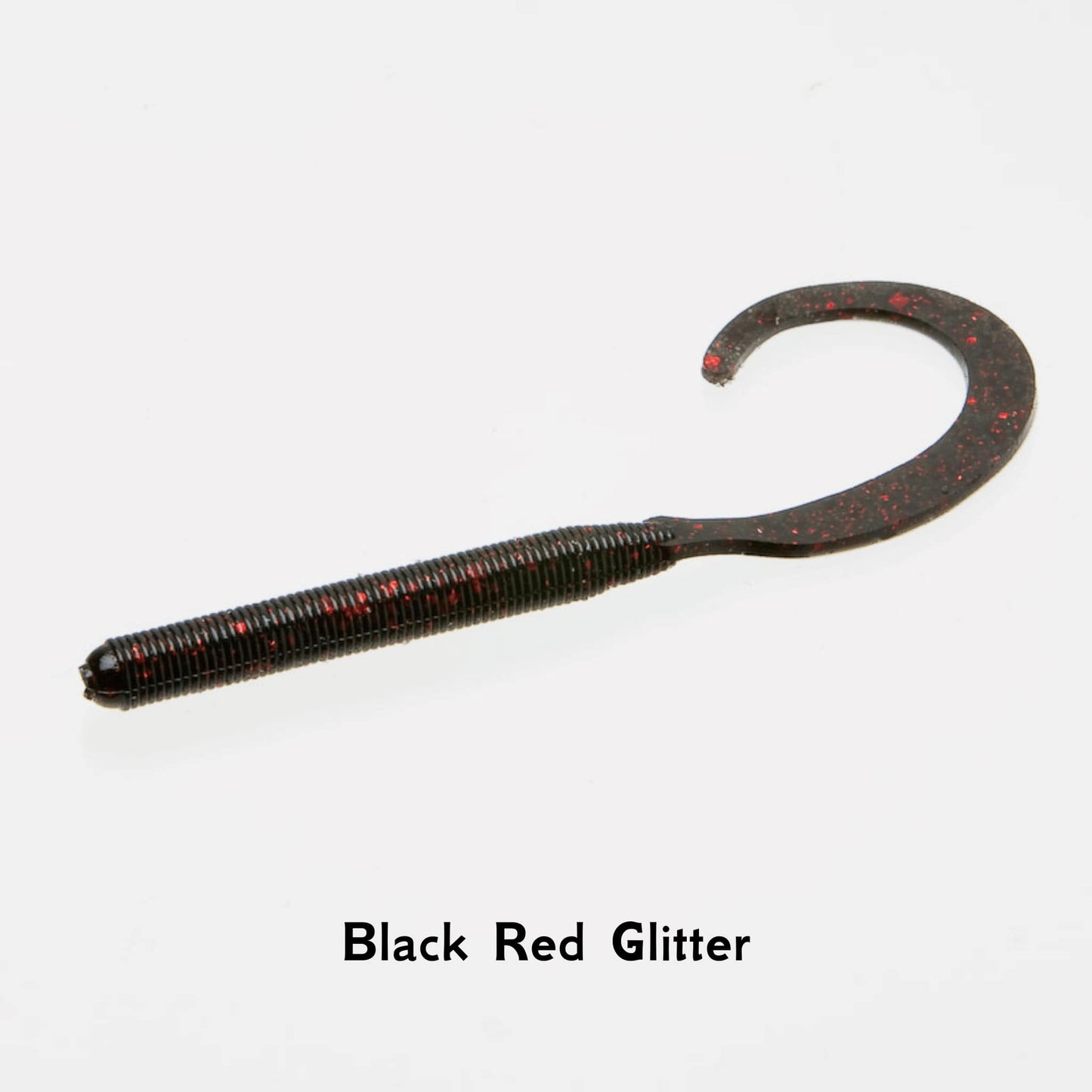 Zoom C Tail Worm Black Red Glitter 4 Inch Realistic Fishing Lure Salted Bait Perch Pike Soft