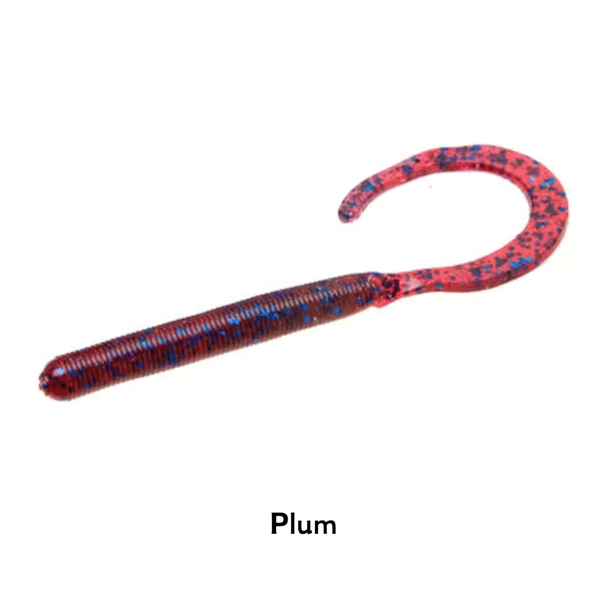 Zoom C Tail Worm Plum 4 Inch Realistic Fishing Lure Salted Bait Perch Pike Soft