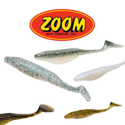 Zoom Swimmin Super Fluke Jr 3 Inch 5pcs Soft Bait Fishing Lure - ALL COLOURS