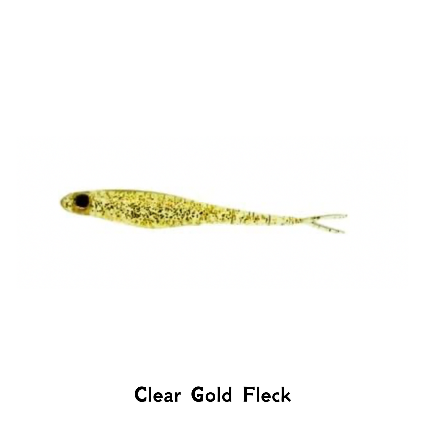 Berkley PowerBait Hollow Belly Split Tail Shad Clear Gold Fleck Fishing Lure