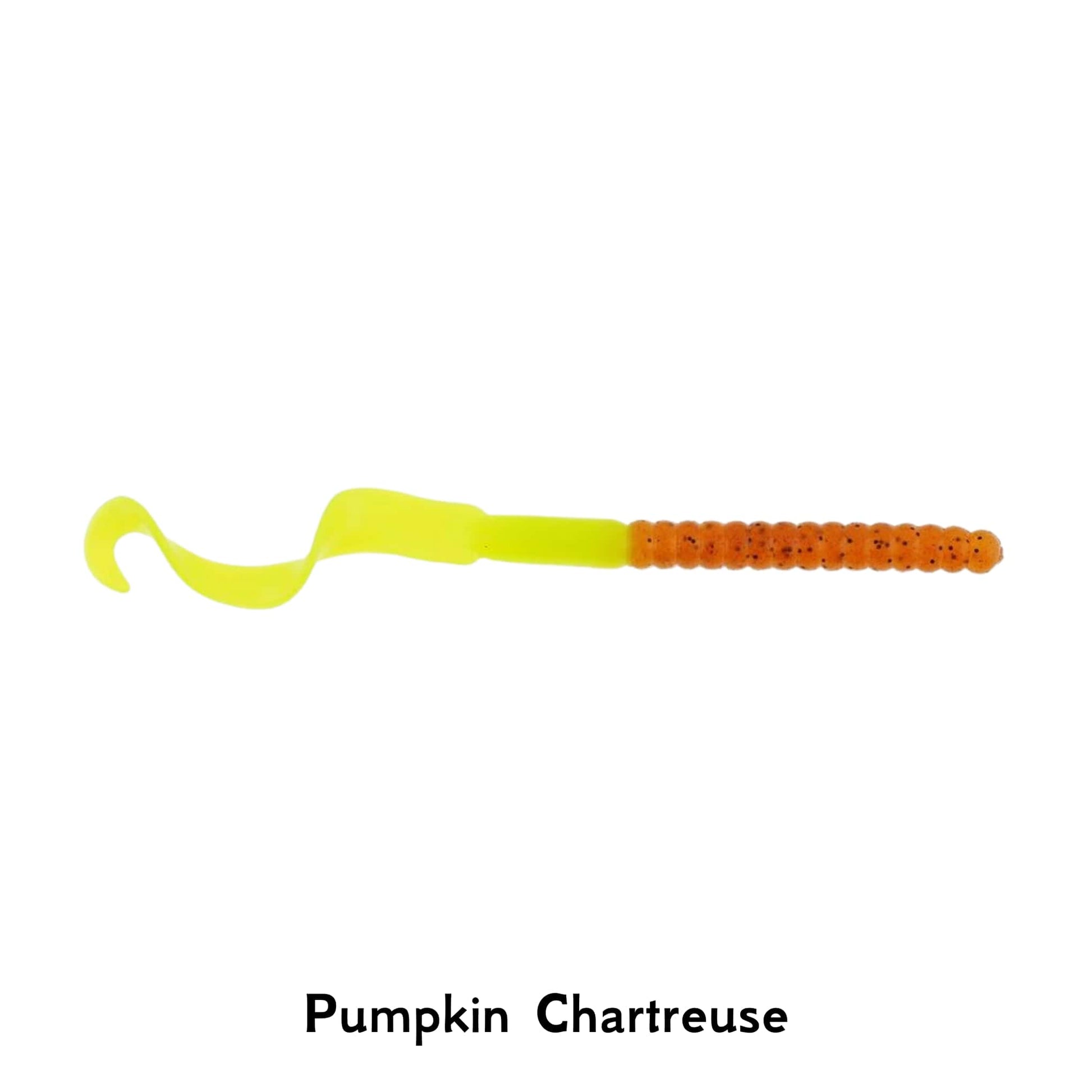 Berkley PowerBait Power Worm 4 Inch Pumpkin Chartreuse Soft Bait Fishing Lure Wiggly Tail