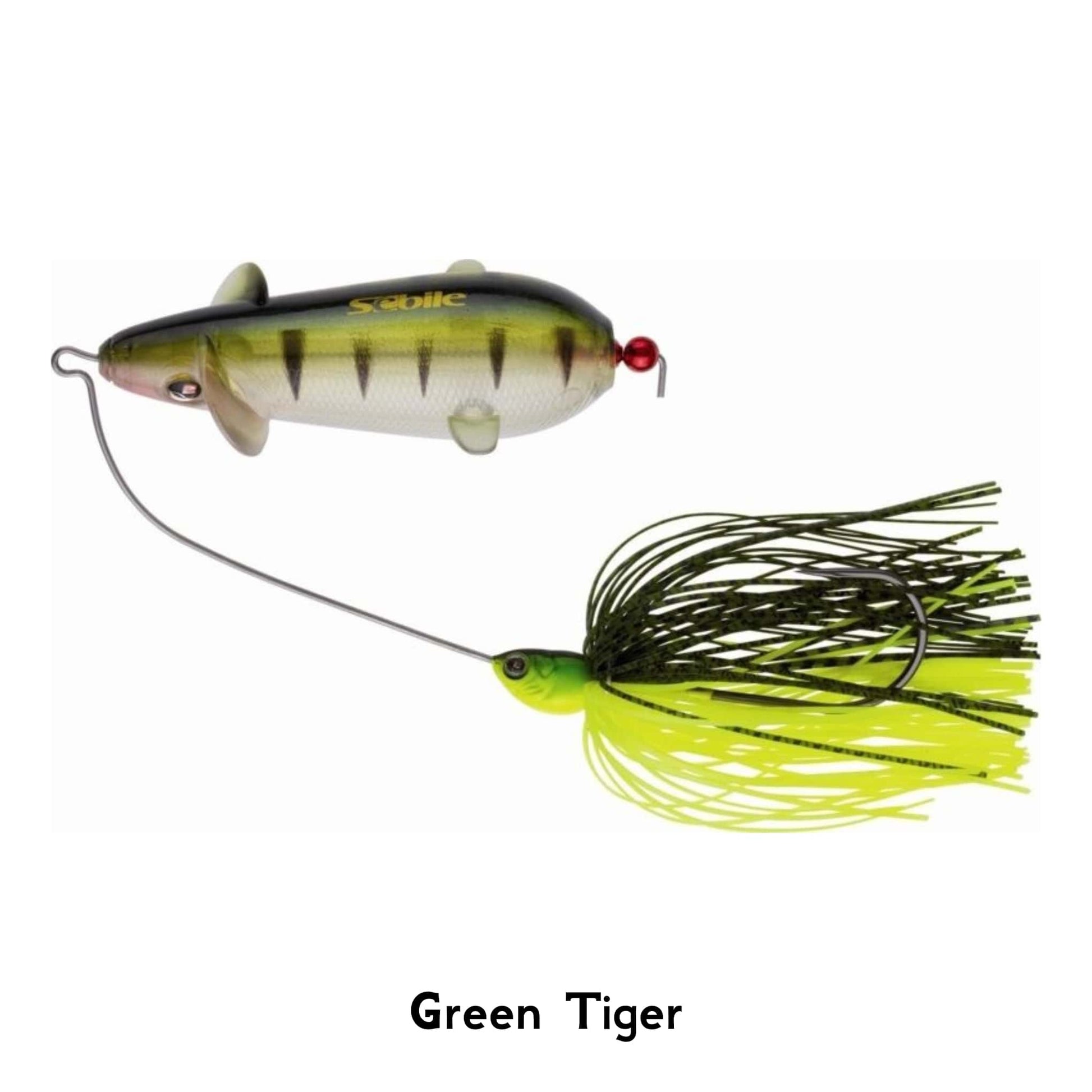 Sebile Proppler Buzz Green Tiger Floating Spinner Buzz Bait Fishing Lure 25g