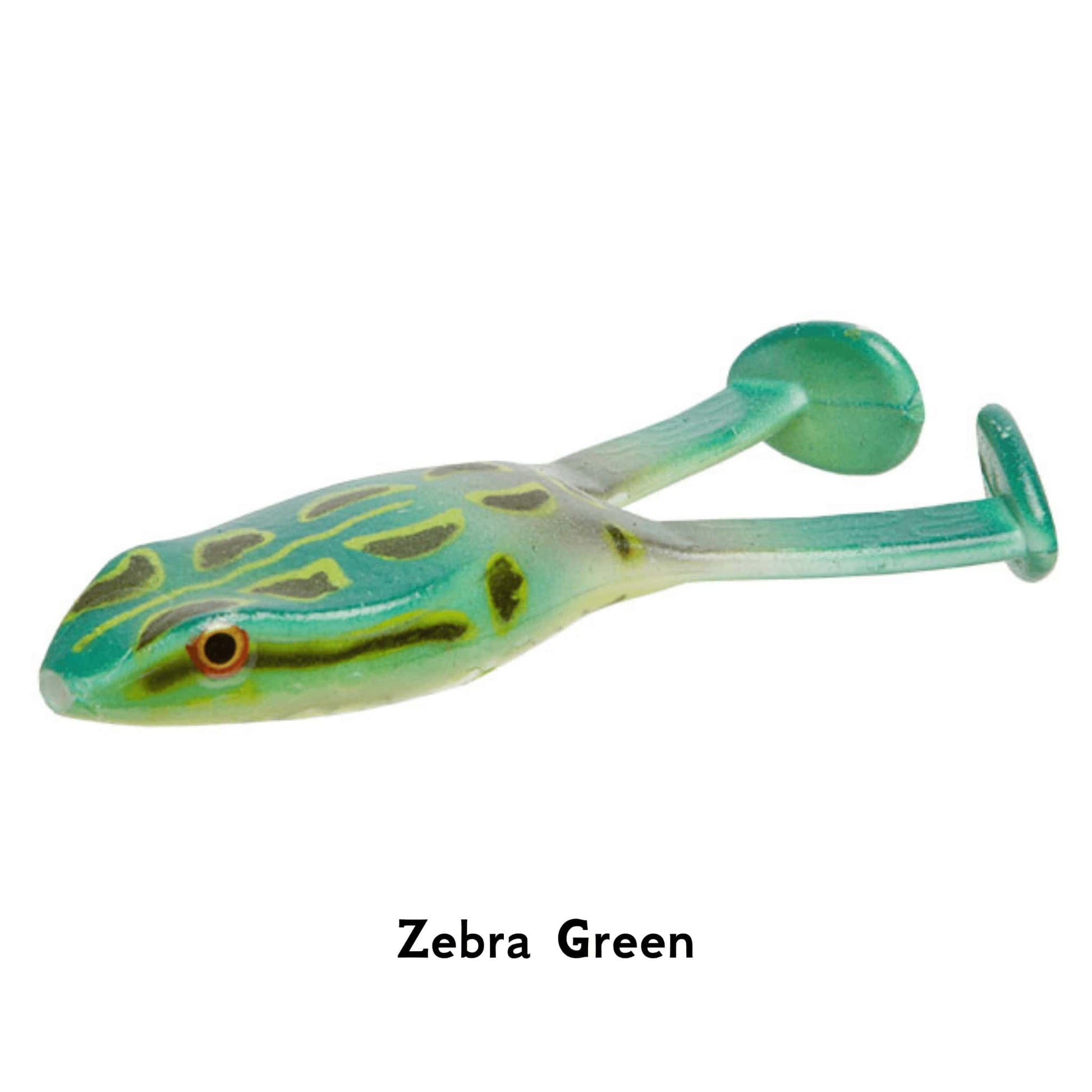 Zoom Bait Frog 4 Inch Zebra Green Paddle Tail Softbait Fishing Lure Pike Weedless Jighead EWG Hook