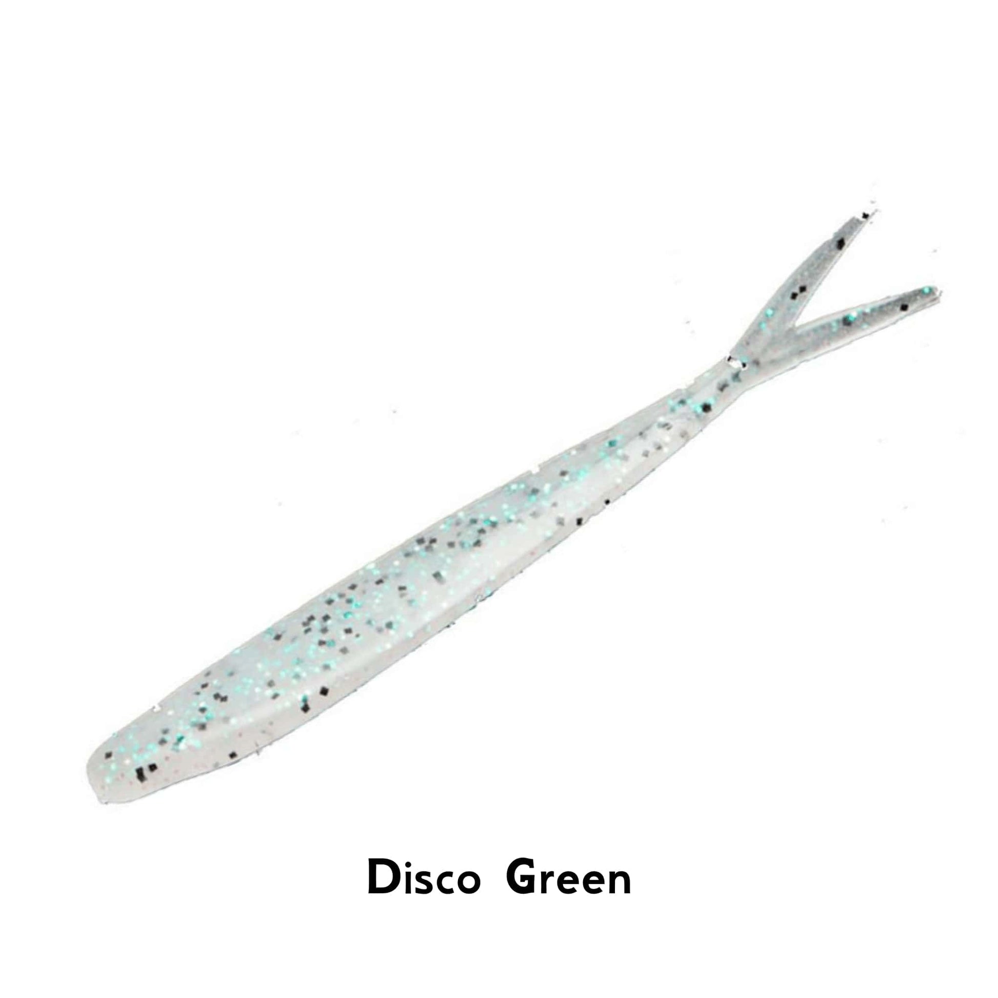 Zoom The Fluke 4 Inch Disco Green Bait Fish Imitator Fishing Soft Lure UK Split Tail 