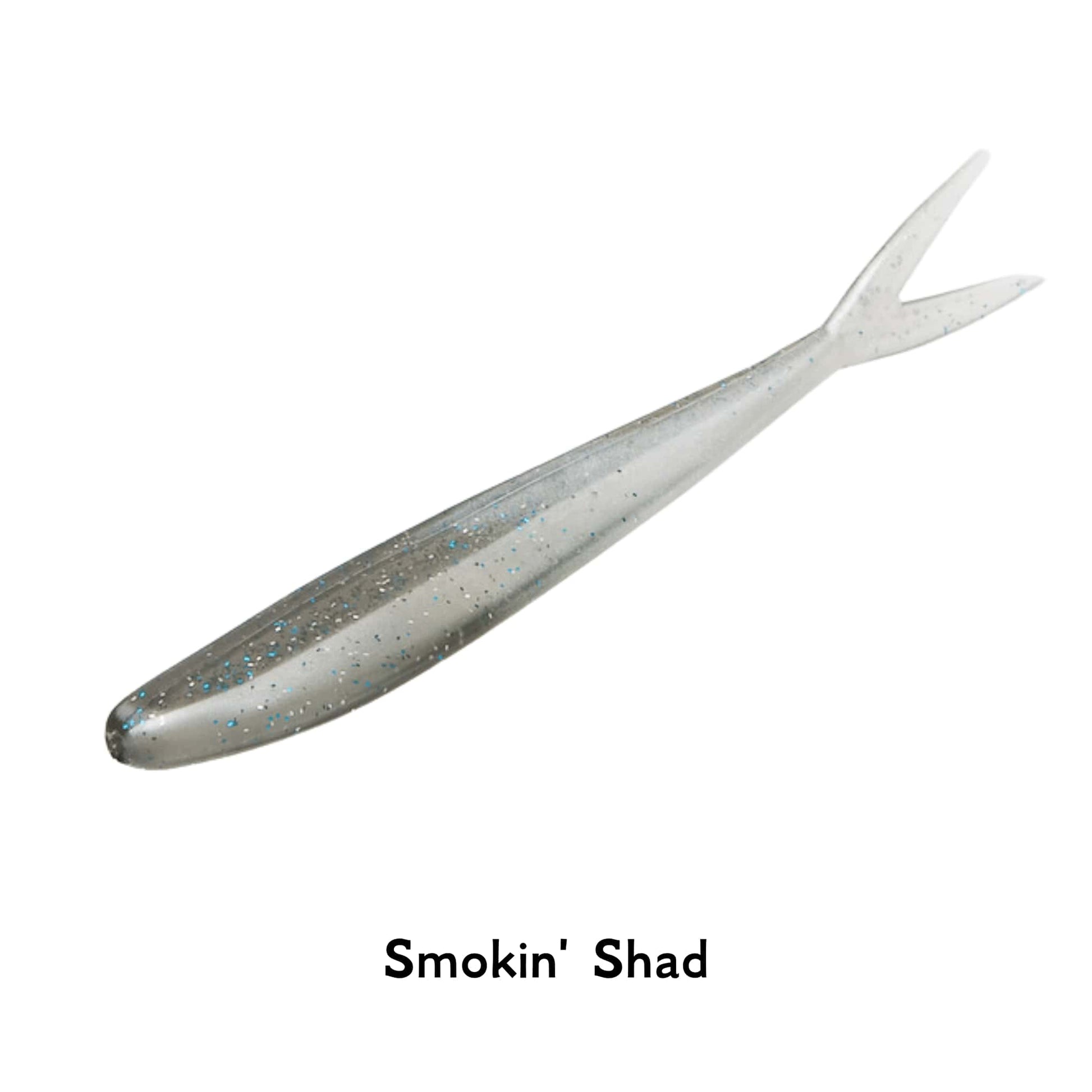 Zoom The Fluke 4 Smokin Shad Inch Bait Fish Imitator Fishing Soft Lure UK Split Tail 