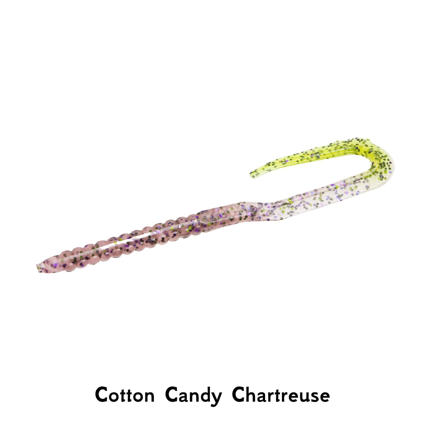 Zoom UTail Cotton Candy Chartreuse Soft Bait 6.75" Fishing Lure Worm Pike Perch Dropshot Jig