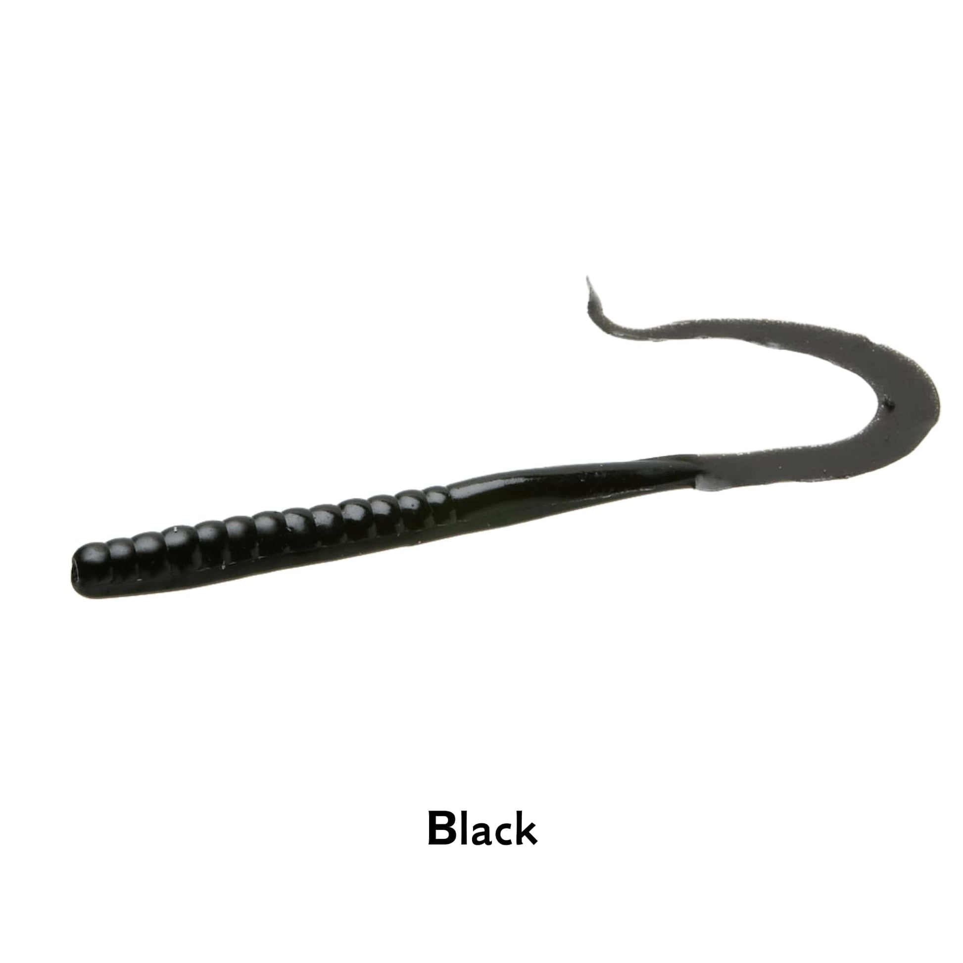 Zoom MAG II Black Finesse 9 Inch Worm Super Salt Plus Ribbon Tail Drop Shot Pike Perch Fishing Lure