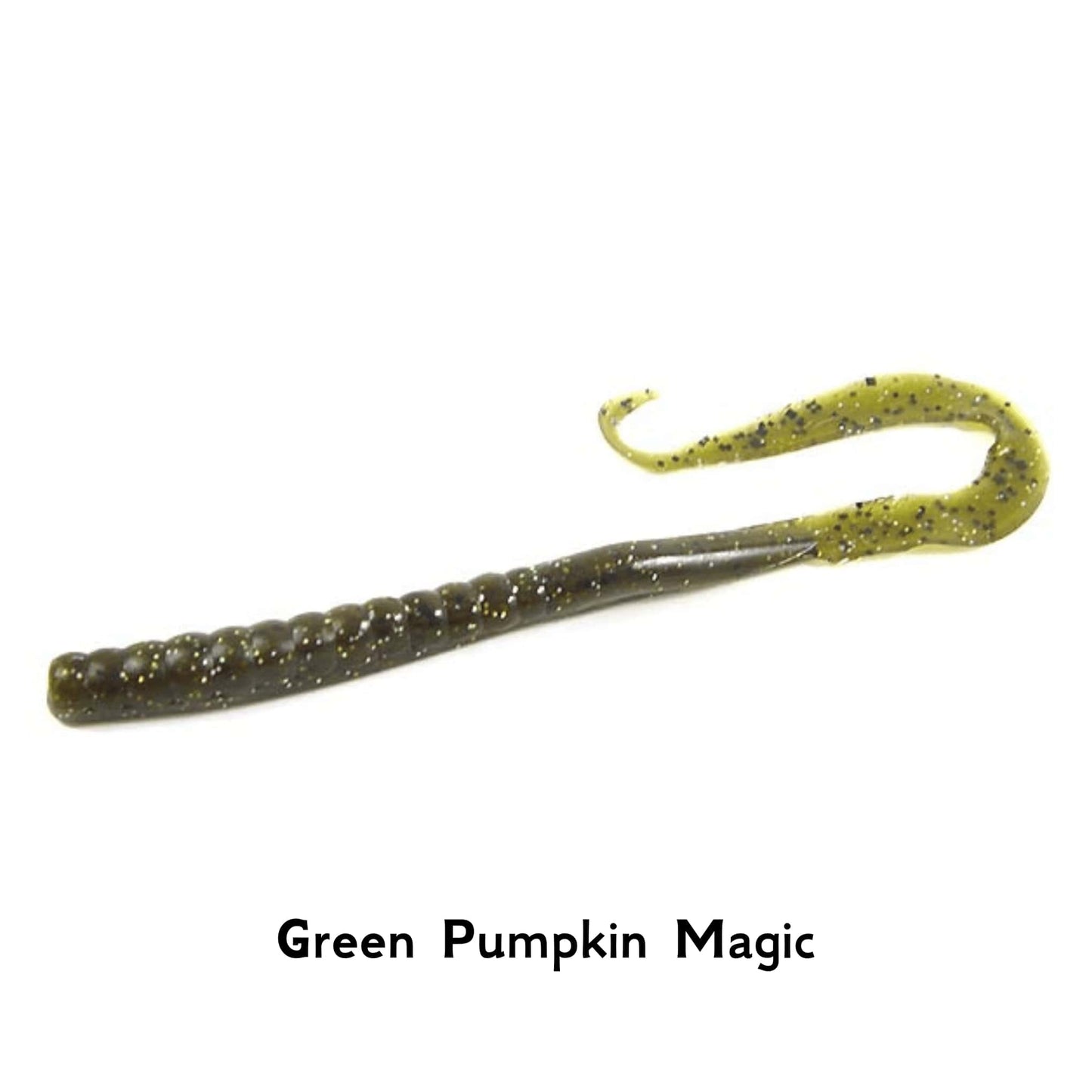 Zoom MAG II Green Pumpkin Magic Finesse 9 Inch Worm Super Salt Plus Ribbon Tail Drop Shot Pike Perch Fishing Lure